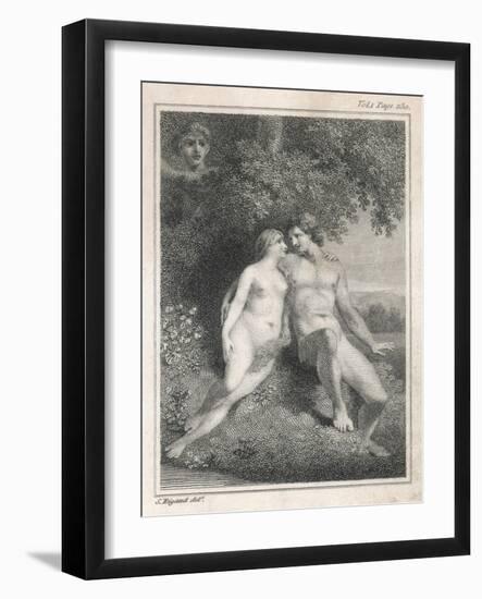 Adam and Eve Watched by an Angel-Stow-Framed Art Print