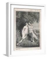 Adam and Eve Watched by an Angel-Stow-Framed Art Print