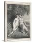 Adam and Eve Watched by an Angel-Stow-Stretched Canvas