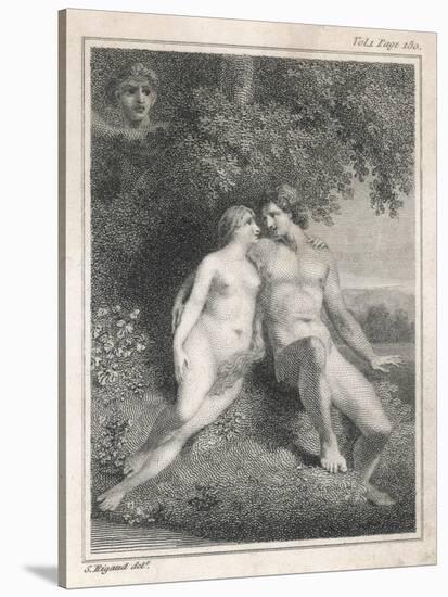 Adam and Eve Watched by an Angel-Stow-Stretched Canvas