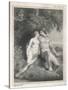 Adam and Eve Watched by an Angel-Stow-Stretched Canvas