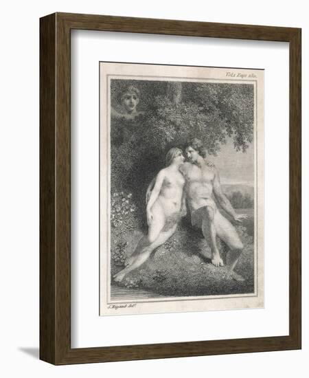 Adam and Eve Watched by an Angel-Stow-Framed Art Print