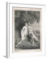 Adam and Eve Watched by an Angel-Stow-Framed Art Print