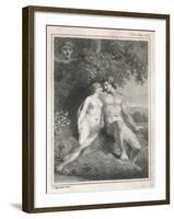 Adam and Eve Watched by an Angel-Stow-Framed Art Print