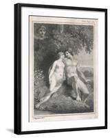 Adam and Eve Watched by an Angel-Stow-Framed Art Print