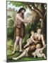 Adam and Eve with their Sons, Cain and Abel, Resting in the Wilderness, C1860-null-Mounted Giclee Print