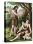 Adam and Eve with their Sons, Cain and Abel, Resting in the Wilderness, C1860-null-Stretched Canvas