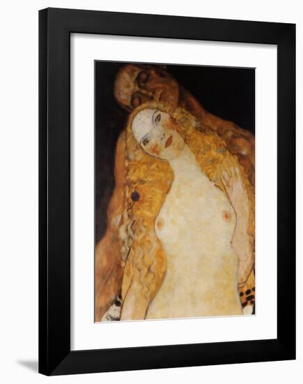 Adam and Eve-Gustav Klimt-Framed Art Print