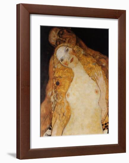 Adam and Eve-Gustav Klimt-Framed Art Print