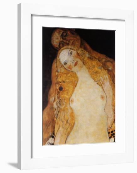 Adam and Eve-Gustav Klimt-Framed Art Print