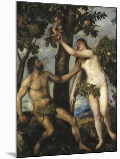 Adam and Eve-Titian (Tiziano Vecelli)-Mounted Photographic Print