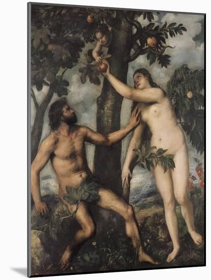 Adam and Eve-Titian (Tiziano Vecelli)-Mounted Art Print
