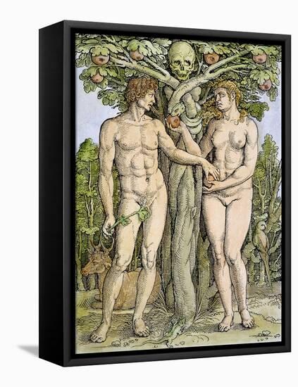 Adam and Eve-Hans Sebald Beham-Framed Stretched Canvas