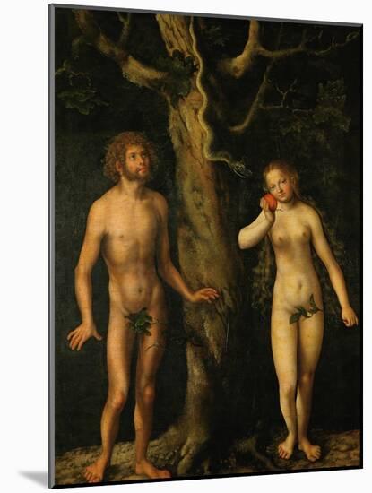 Adam and Eve-Lucas Cranach the Elder-Mounted Giclee Print