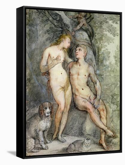 Adam and Eve-Hendrik Goltzius-Framed Stretched Canvas