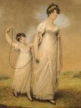 Portrait of a Mother and Her Daughter, in White Dresses, the Daughter with a Skipping Rope-Adam Buck-Giclee Print