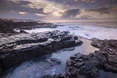 Sunrise over the dramatic rocky coastline of Porthcawl in winter, South Wales-Adam Burton-Photographic Print