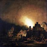 Night Pillaging Scene (Oil on Canvas)-Adam Colonia-Giclee Print