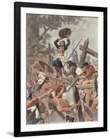 Adam Dollard and His Companions Fighting the Iroquois at the Battle of Long Sault, Canada, 1660-Louis Charles Bombled-Framed Giclee Print