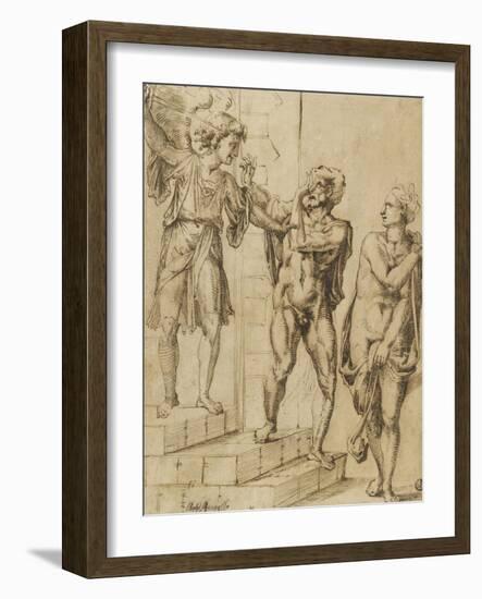 Adam et Eve chassés du paradis par l'ange-Baccio-Framed Giclee Print