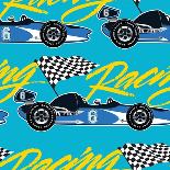 Racing with Checkered Flag Seamless Pattern-Adam Fahey-Art Print