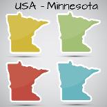 Stickers in Form of Minnesota State, USA-adam.golabek-Framed Art Print