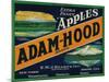 Adam-Hood Apple Crate Label - Hood River, OR-Lantern Press-Mounted Art Print