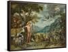 Adam Naming the Animals, from the Story of Adam and Eve-Jan Brueghel the Younger-Framed Stretched Canvas