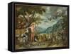 Adam Naming the Animals, from the Story of Adam and Eve-Jan Brueghel the Younger-Framed Stretched Canvas