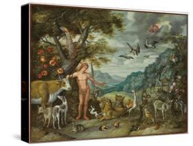 Adam Naming the Animals, from the Story of Adam and Eve-Jan Brueghel the Younger-Stretched Canvas