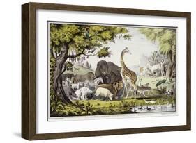 Adam Naming the Creatures-Currier & Ives-Framed Giclee Print