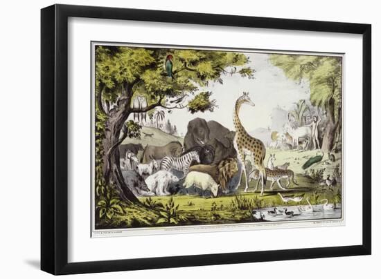 Adam Naming the Creatures-Currier & Ives-Framed Giclee Print