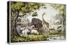 Adam Naming the Creatures-Currier & Ives-Stretched Canvas