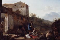 Landscape with Arched Gateway, C.1654 (Oil on Canvas)-Adam Pynacker-Giclee Print