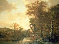 Landscape with Arched Gateway, C.1654 (Oil on Canvas)-Adam Pynacker-Mounted Giclee Print