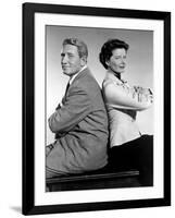 ADAM'S RIB, 1949 directed by GEORGE CUKOR with Spencer Tracy and Katharine Hepburn (b/w photo)-null-Framed Photo