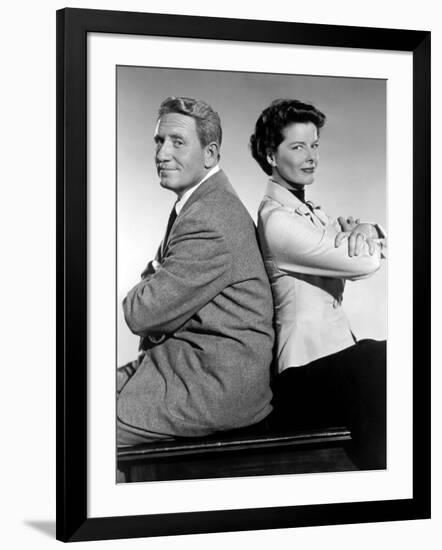 ADAM'S RIB, 1949 directed by GEORGE CUKOR with Spencer Tracy and Katharine Hepburn (b/w photo)-null-Framed Photo