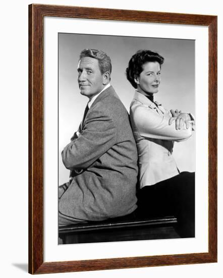 ADAM'S RIB, 1949 directed by GEORGE CUKOR with Spencer Tracy and Katharine Hepburn (b/w photo)-null-Framed Photo