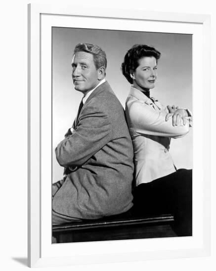 ADAM'S RIB, 1949 directed by GEORGE CUKOR with Spencer Tracy and Katharine Hepburn (b/w photo)-null-Framed Photo