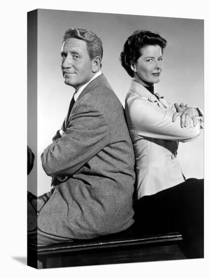 ADAM'S RIB, 1949 directed by GEORGE CUKOR with Spencer Tracy and Katharine Hepburn (b/w photo)-null-Stretched Canvas