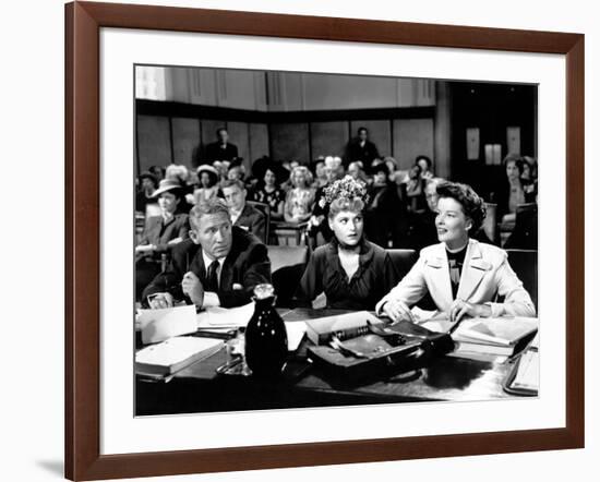 ADAM'S RIB, 1949 directed by GEORGE CUKOR with Spencer Tracy, Judy Holliday and Katharine Hepburn (-null-Framed Photo