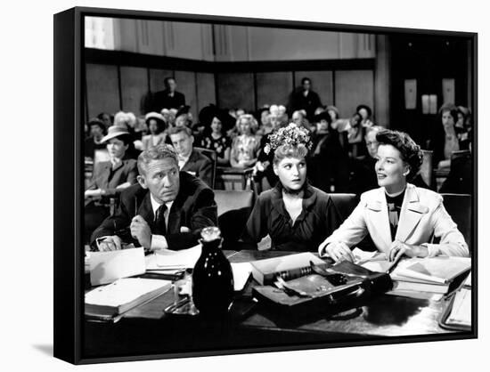 ADAM'S RIB, 1949 directed by GEORGE CUKOR with Spencer Tracy, Judy Holliday and Katharine Hepburn (-null-Framed Stretched Canvas