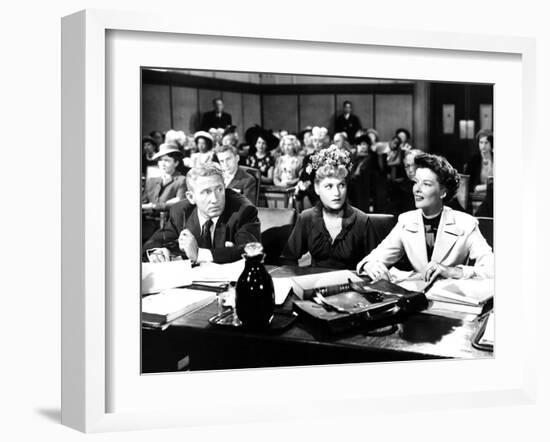 Adam's Rib, Spencer Tracy, David Wayne, Judy Holliday, Katharine Hepburn, 1949-null-Framed Photo