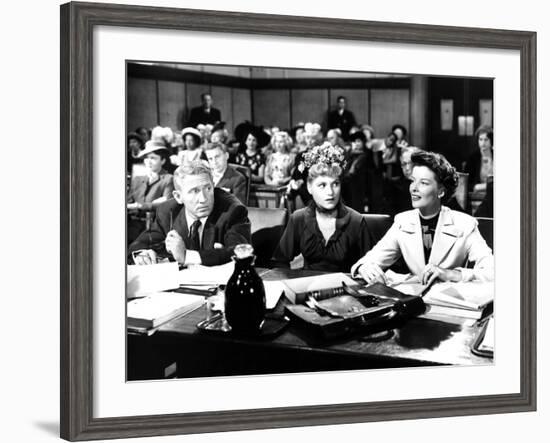 Adam's Rib, Spencer Tracy, David Wayne, Judy Holliday, Katharine Hepburn, 1949-null-Framed Photo