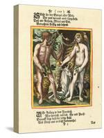 Adam und Eva. Aus dem Totentanz. Erschienen um 1700-25 (Nach dem Wandgemälde und der 1-Matthäus Merian the Elder-Stretched Canvas