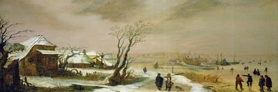 Winter Landscape with Skaters on Vijverberg in the Hague-Adam Van Breen-Stretched Canvas