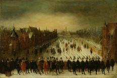 Winter Landscape with Skaters on Vijverberg in the Hague-Adam Van Breen-Art Print