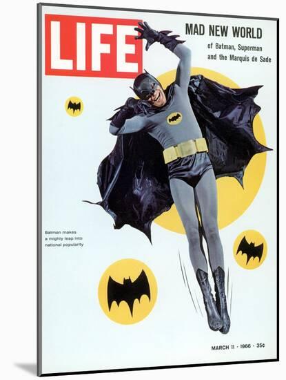 Adam West as Superhero Batman, March 11, 1966-Yale Joel-Mounted Photographic Print