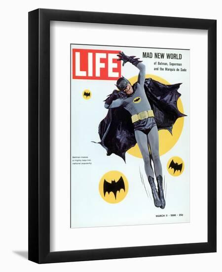 Adam West as Superhero Batman, March 11, 1966-Yale Joel-Framed Premium Photographic Print