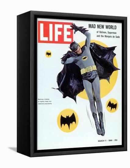 Adam West as Superhero Batman, March 11, 1966-Yale Joel-Framed Stretched Canvas